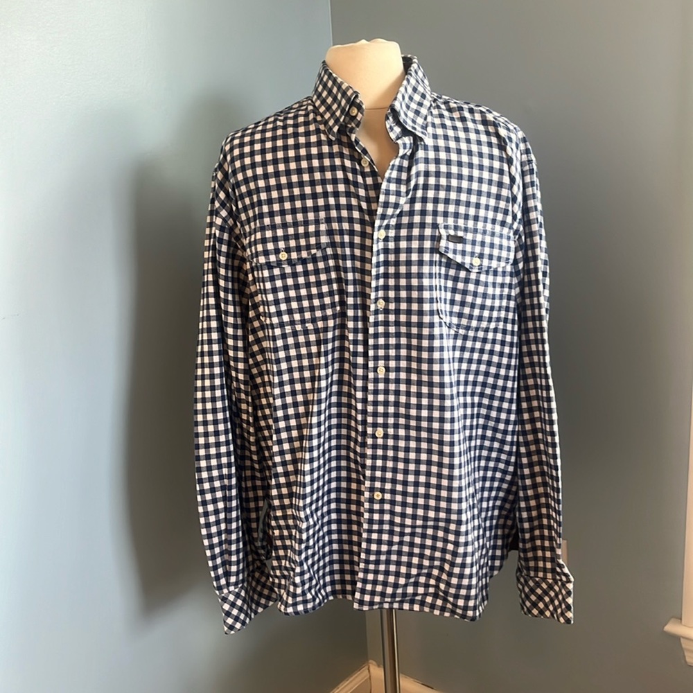 Barbour Men’s flannel shirt with corduroy elbow patches